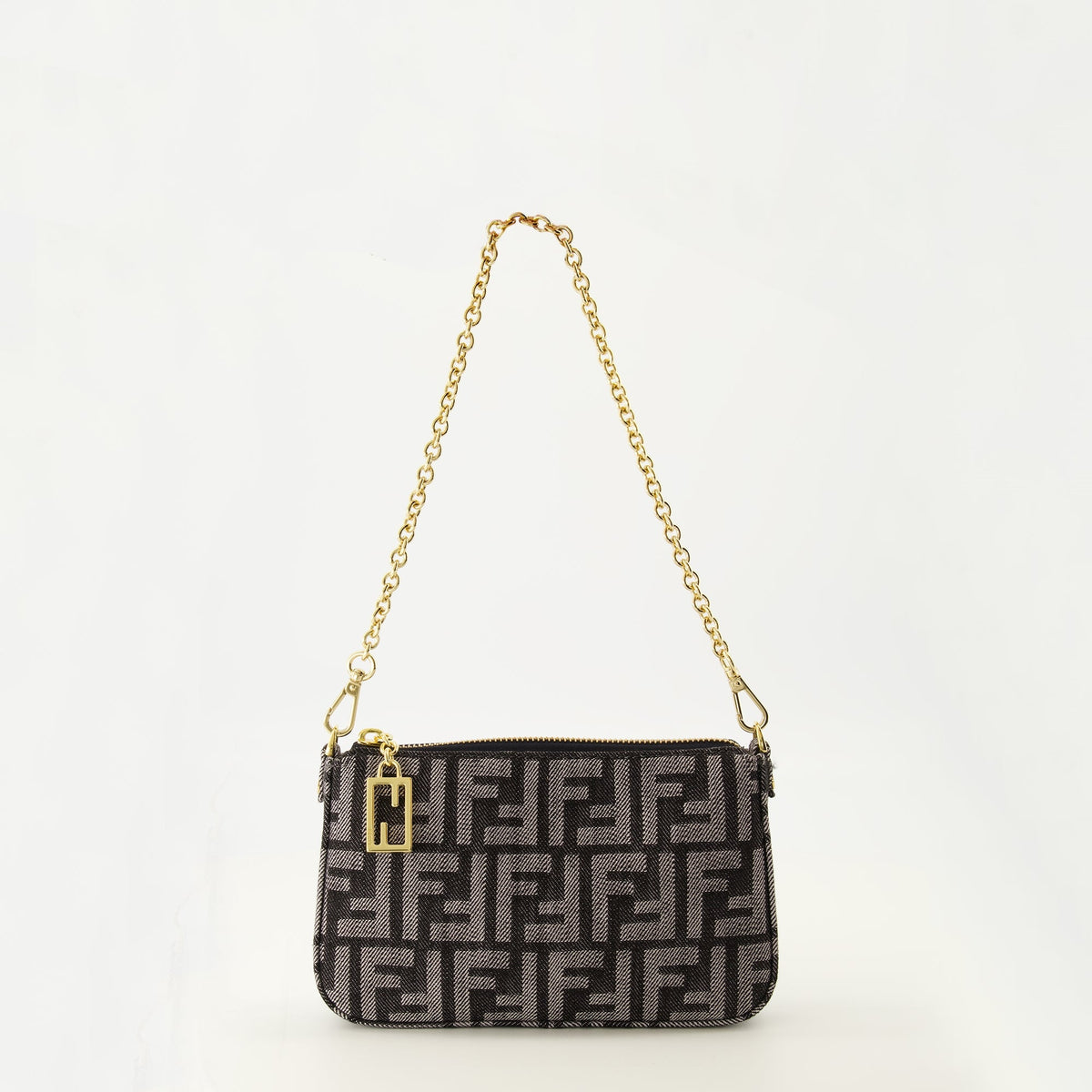 FF Denim Baguette Clutch