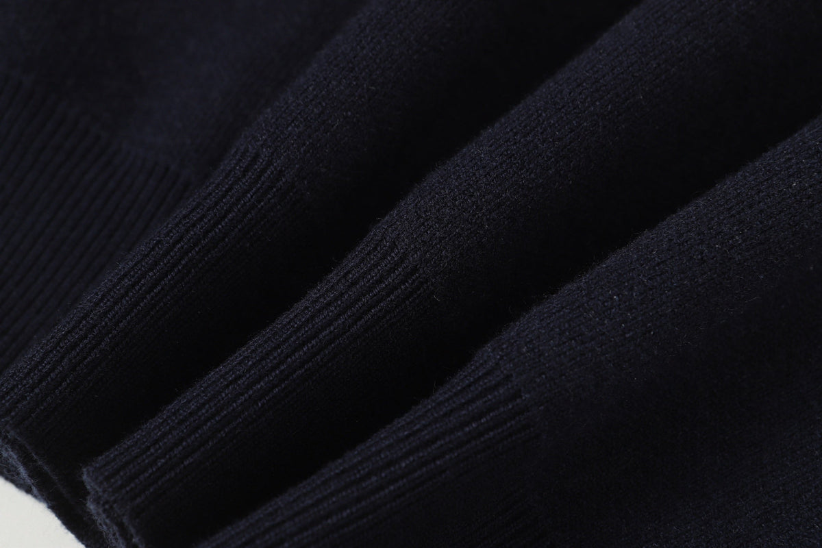 Scattered Monogram Intarsia Wool Crewneck | Navy