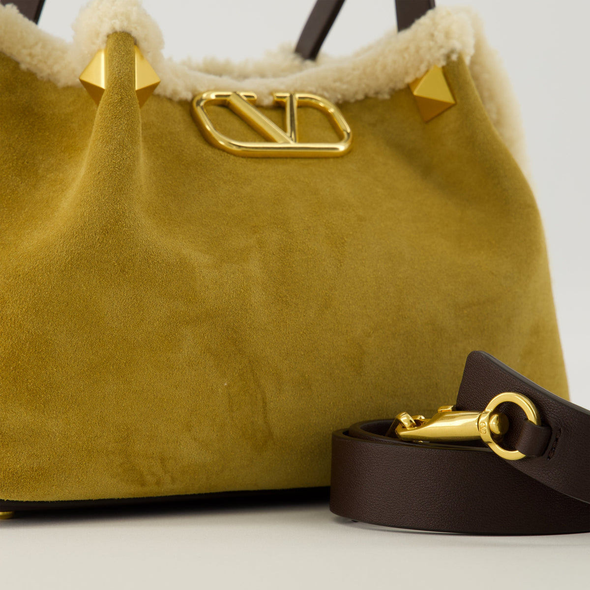 Suede and Sheepskin Tote
