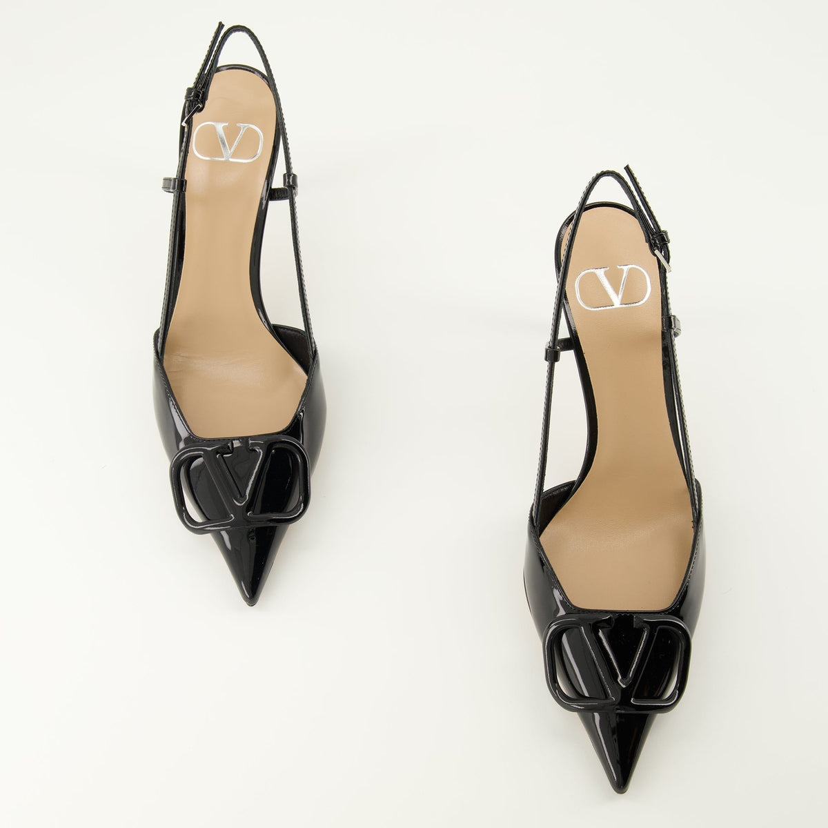 Vlogo Black Glossy Leather Pumps