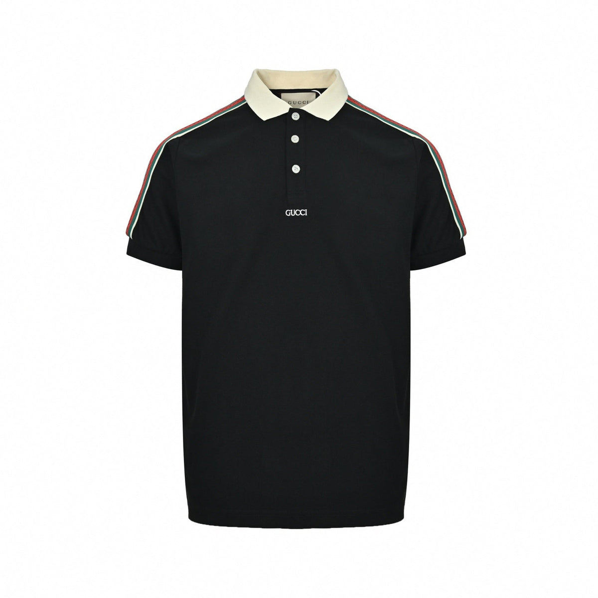 Web-Stripe Trim Polo Shirt