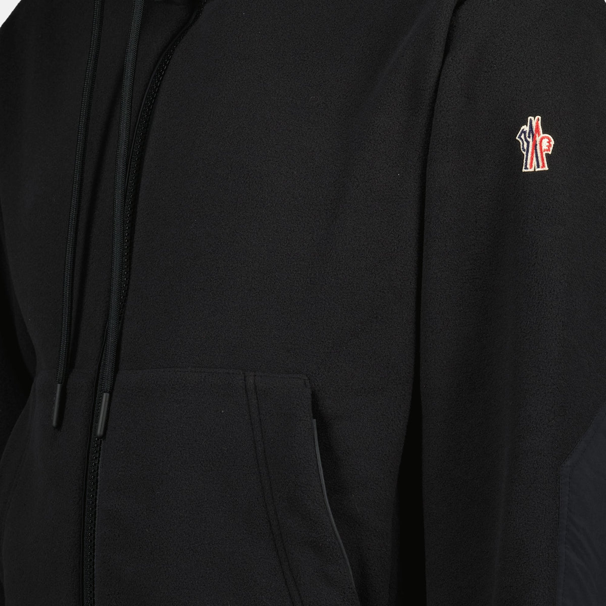 Black Polartec® Zip-Up Cardigan