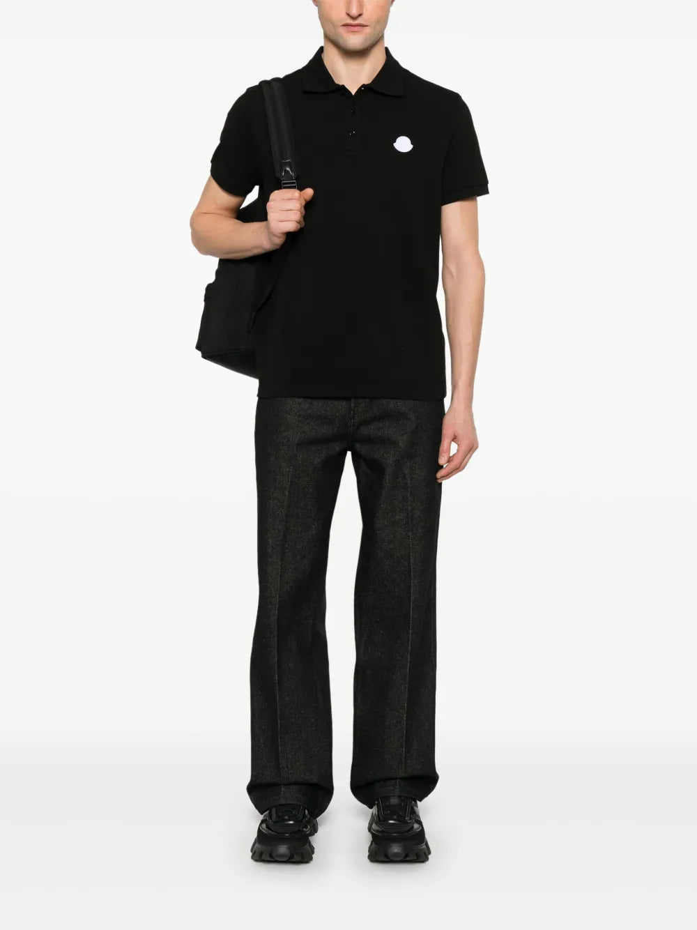 Black Short Sleeve Polo
