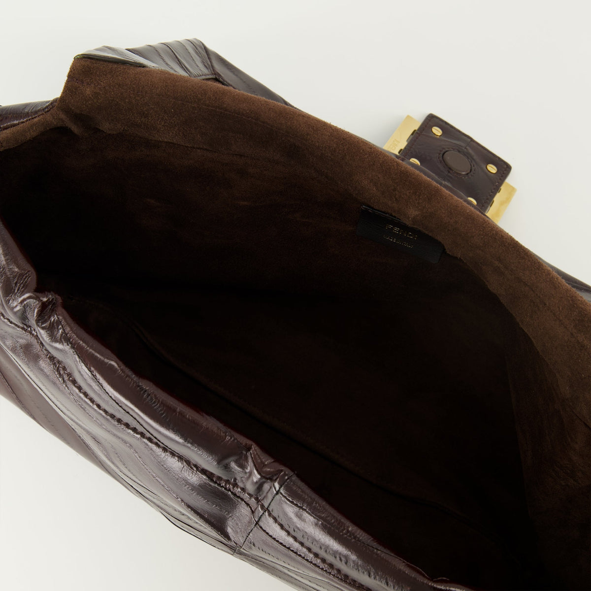 Brown Leather Mamma Baguette Bag