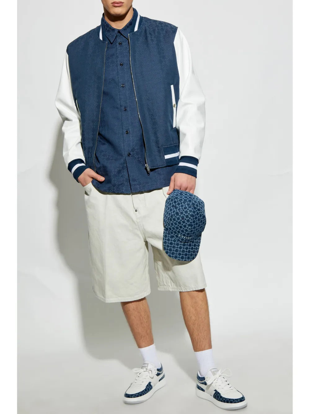 Denim Varsity Bomber