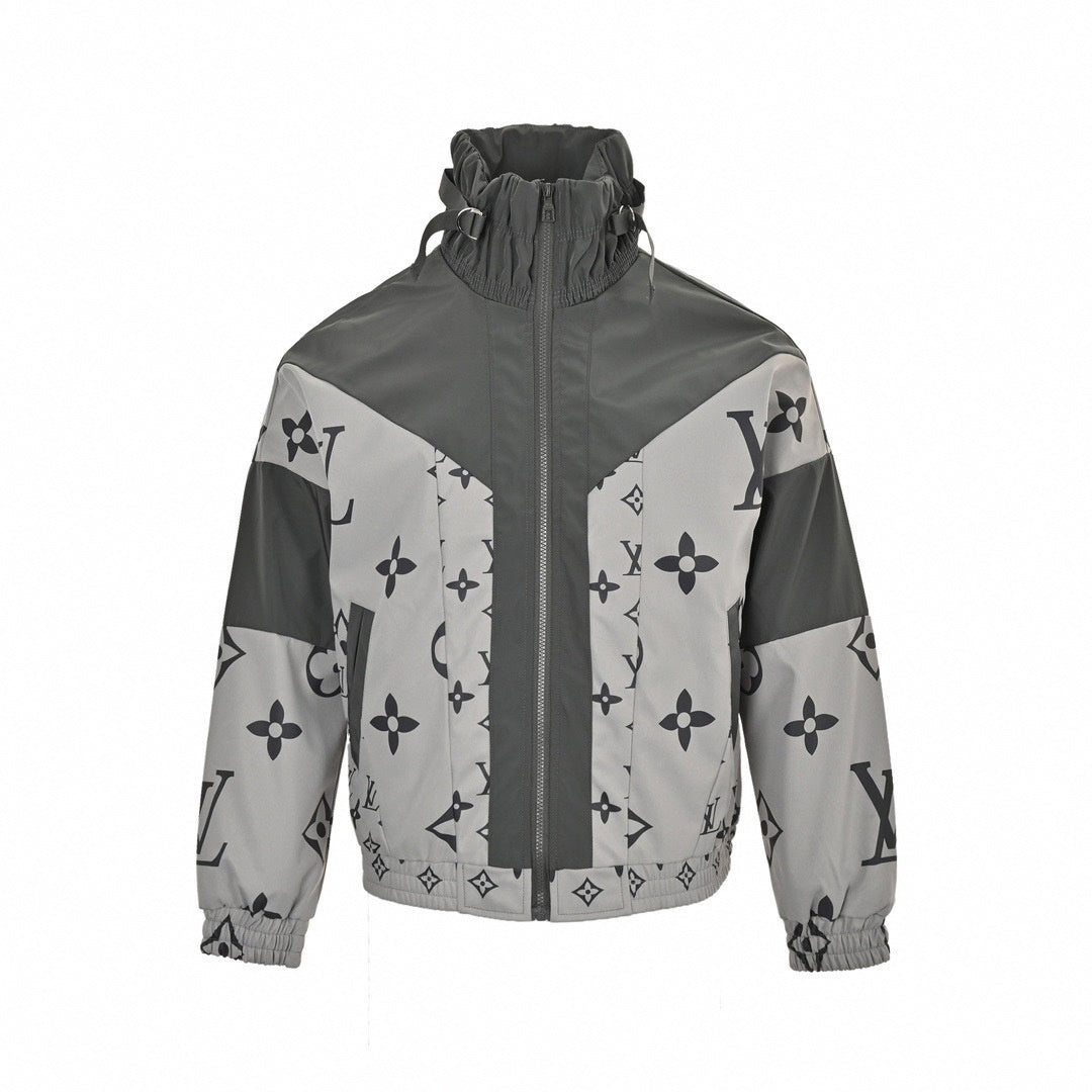 Oversized Monogram Color-Block Track Jacket