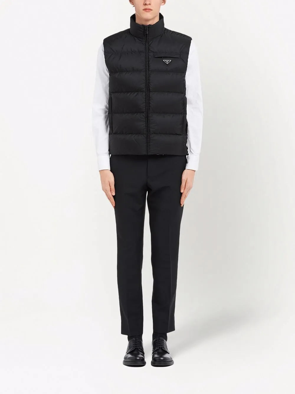 Sleeveless down jacket in Re-Nylon