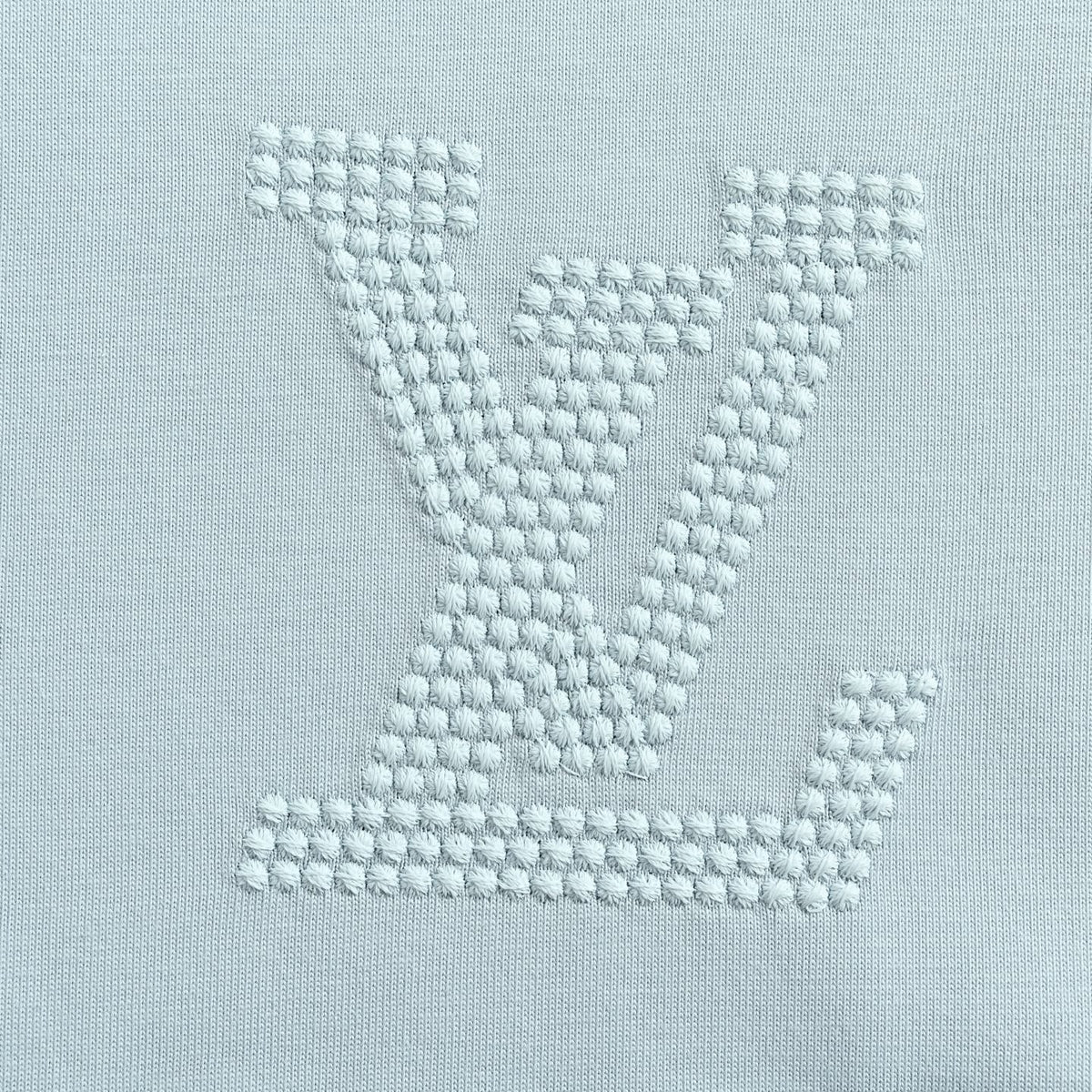 Textured LV Logo T-Shirt | Light Blue