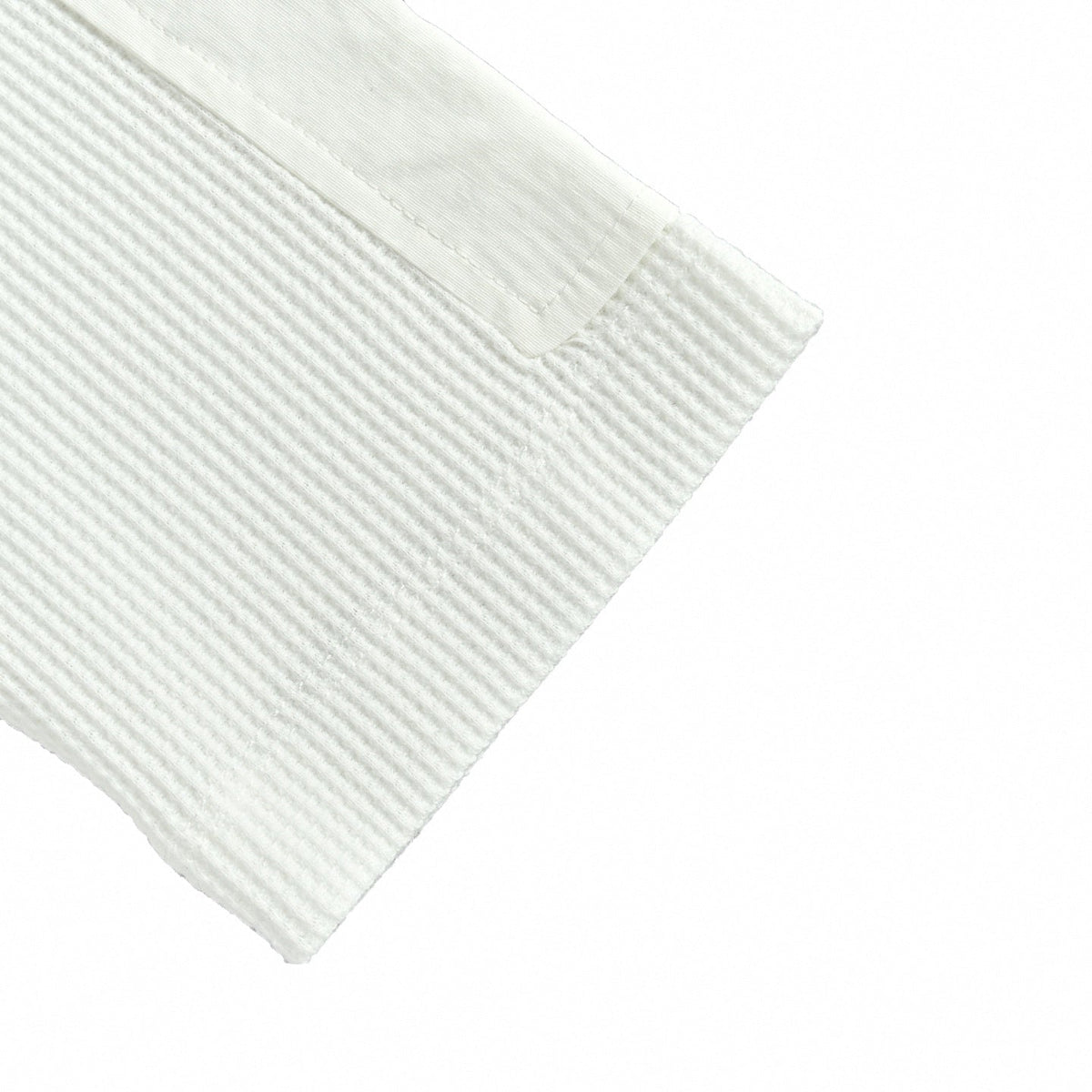 Waffle Knit Paneled Long-Sleeve T-Shirt - White
